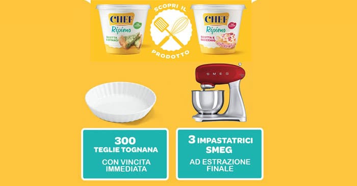 Chef ti premia con impastatrici Smeg e teglie Tognana