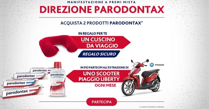 Concorso Parodontax: vinci scooter Piaggio Liberty