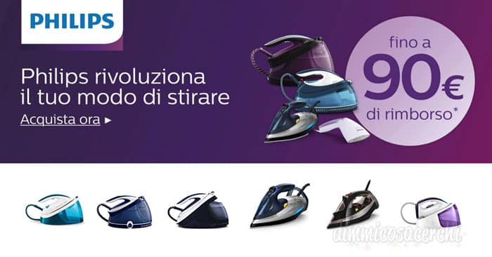 Amazon ti rimborsa fino al 100% sui Ferri da stiro Philips