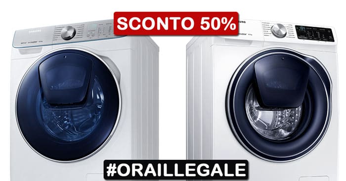 Ora illegale Unieuro: lavatrice Samsung Quick Drive a metà prezzo!