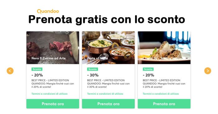 Prenota con Quandoo e ricevi il 50% di sconto al ristorante
