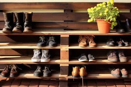scarpiera fatta con i pallet