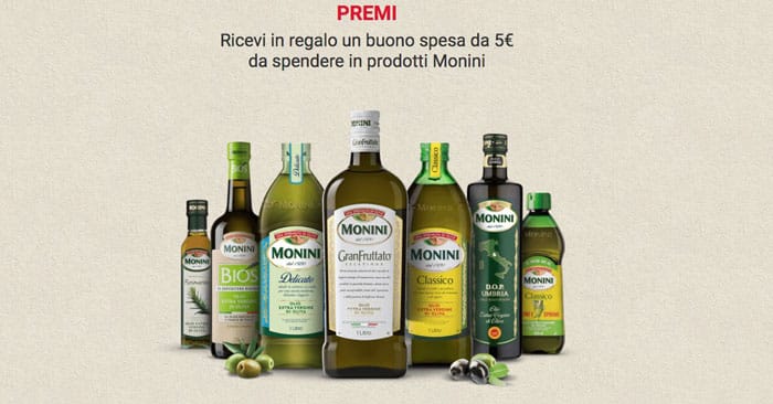 Buoni sconto olio Monini con "Condiamo l'Italia"