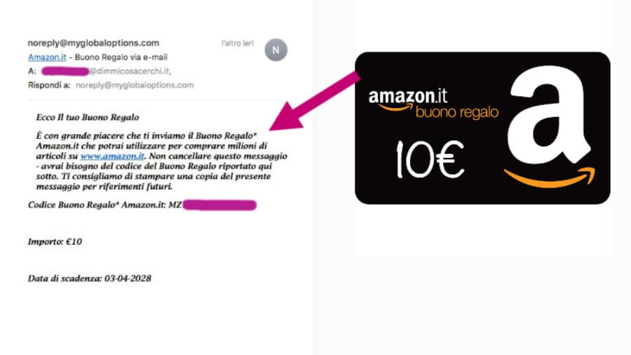 Buono Amazon da 10€ in omaggio