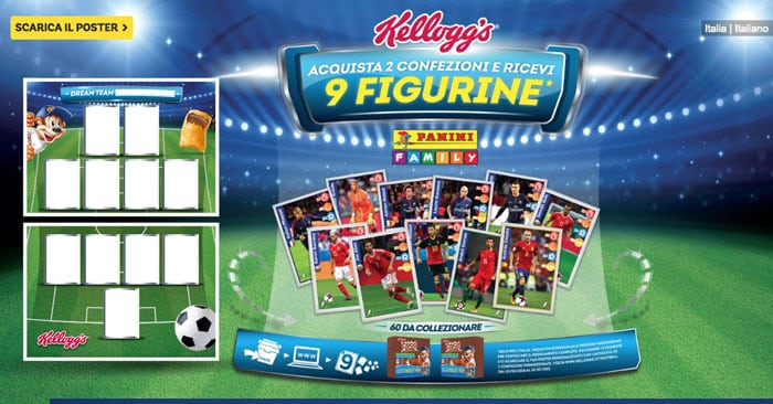 Cereali Kellogg's: in regalo le figurine Panini + poster omaggio