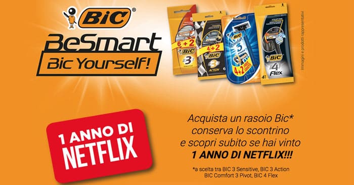 Con i rasoi Bic vinci un anno di Netflix: Be Smart Bic Yourself