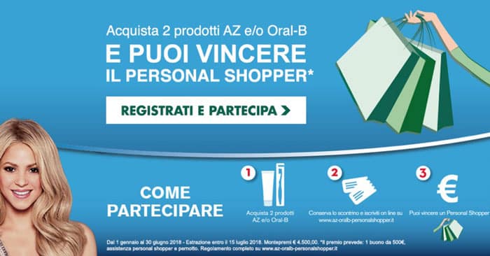 Concorso Az e Oral-b: vinci shopping per 500€ con personal shopper