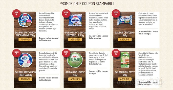 Coupon Galbani: ogni mese tanti prodotti da scontare con buoni sconto