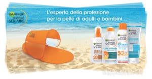 Tenda da spiaggia in regalo con Garnier Ambre Solaire