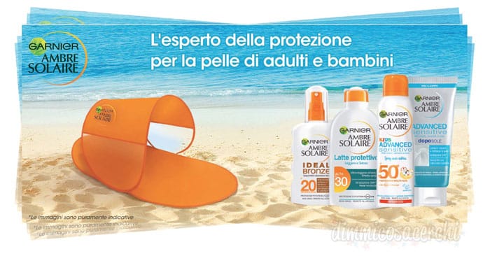 Tenda da spiaggia in regalo con Garnier Ambre Solaire