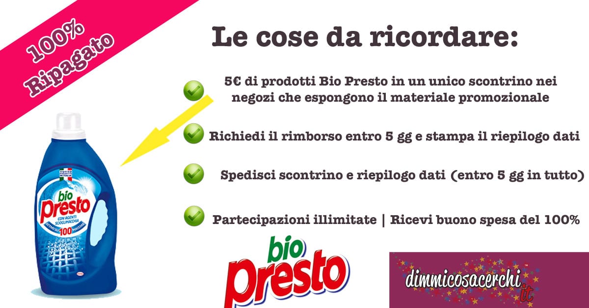 Bio Presto: il giro del bucato sempre ripagato. Rimborso del 100%