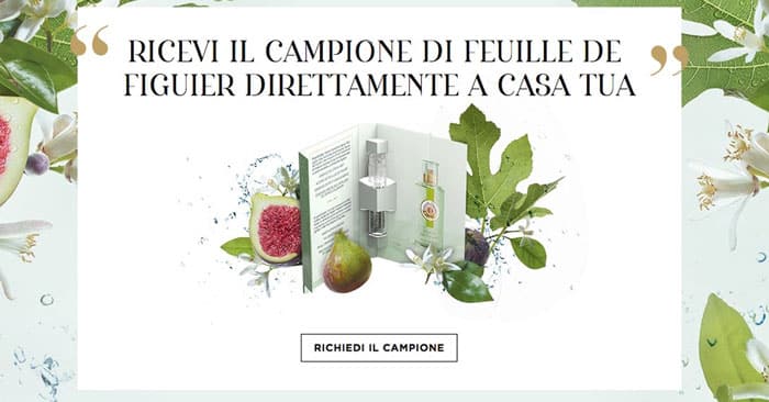 Campione omaggio profumo Feuille De Figuier di Roger Gallet (fialetta)