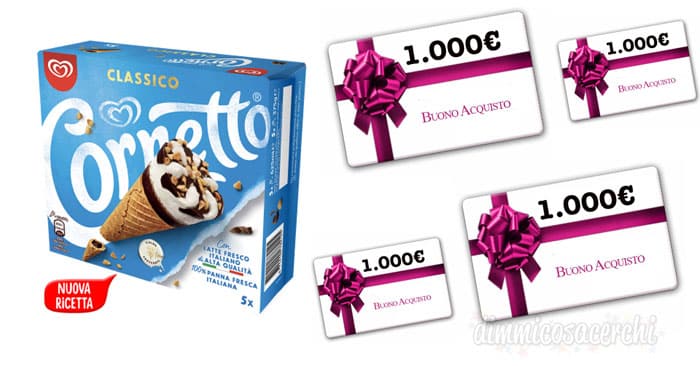 Concorso Cornetto: vinci 16 buoni da 1.000€ per Moda, Cultura e Cucina