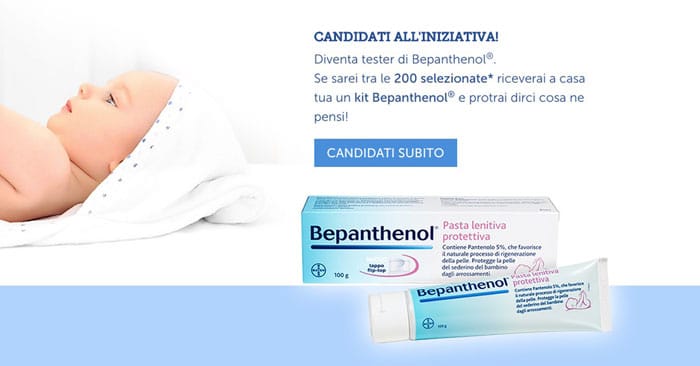 Diventa tester pasta lenitiva per bambini Bepanthenol