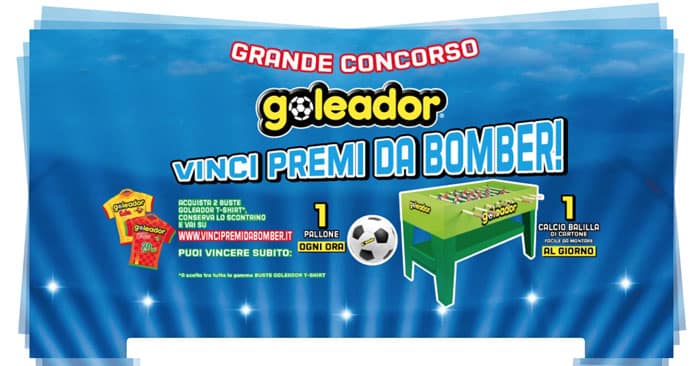 Goleador: vinci premi da bomber (calcio balilla e palloni)