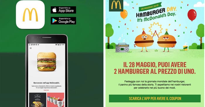 Hamburger Day: 2 hamburger al prezzo di 1 da Mc Donald's