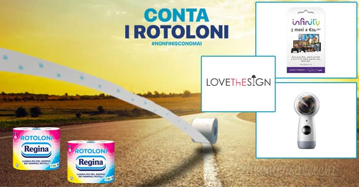 Concorso conta i Rotoloni Regina: vinci Samsung Action camera 360 gear e buoni