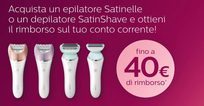 CashBack Beauty Philips: fino a 40€ di rimborso sugli Epilatori