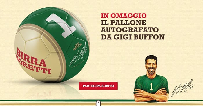 Birra Moretti pallone Gigi Buffon