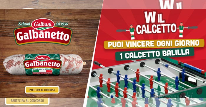 Concorso Galbanetto vinci calcetto Balilla