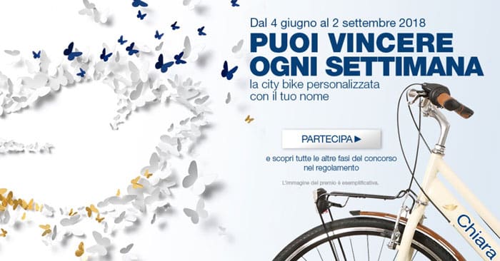 Dove: vinci city bike personalizzata con il tuo nome