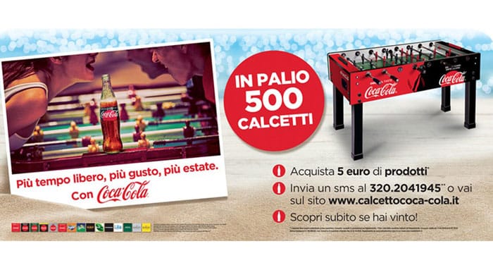 Vinci 500 calcetti Coca-Cola