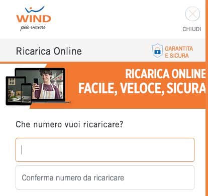 ricarica wind online