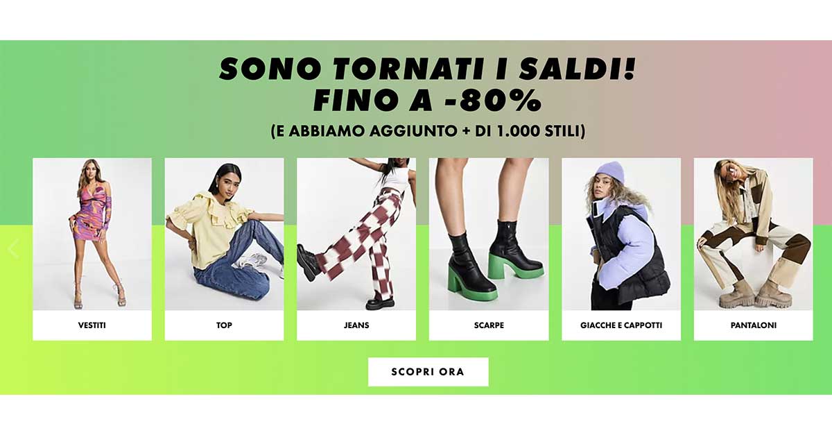 Asos saldi online