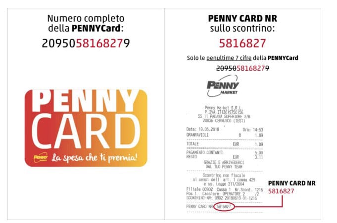 Dove si trova il numero della tua Penny Card