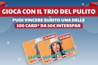 Il "Trio del Pulito": vinci buoni spesa Interspar da 50,00€