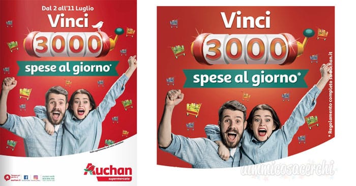 Concorso Auchan: vinci 3.000 spese al gioro