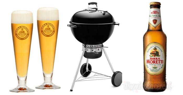 Vinci barbecue Weber con Birra Moretti