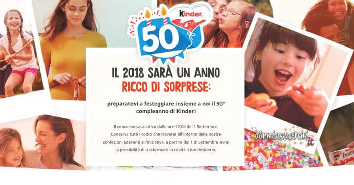 Concorso 50° compleanno Kinder