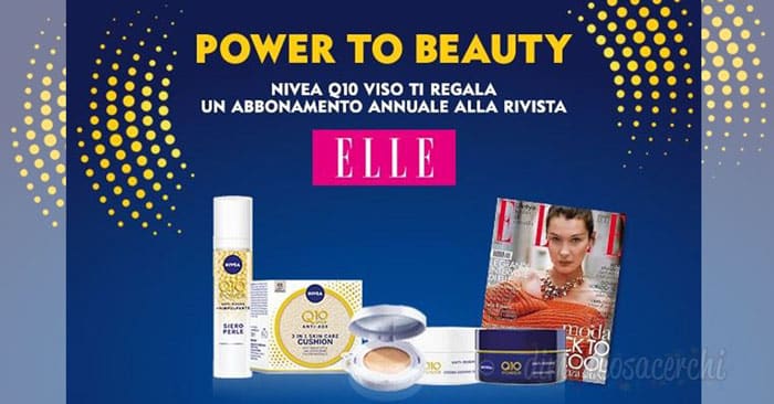 Nivea Q10 regala un anno di abbonamento alla rivista ELLE