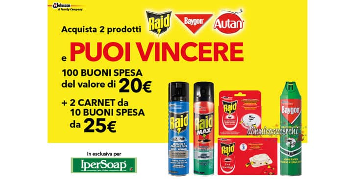 Vinci con Sc Johnson buoni spesa Ipersoap