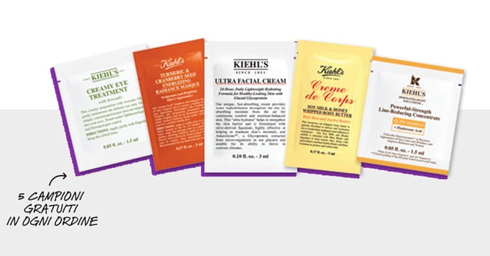 Kiehl's: fai il test e ritira i tuoi 5 campioni omaggio