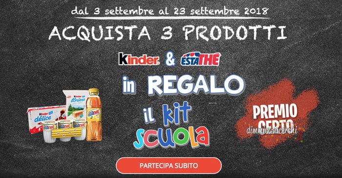 Kinder ti regala il Kit Scuola