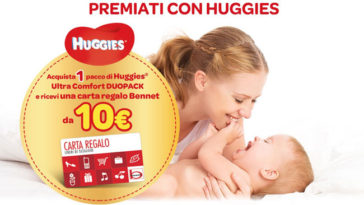 Premiati con Huggies: buono spesa Bennet da 10€ in regalo!
