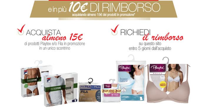 Cashback Fila e Playtex "Doppio vantaggio"