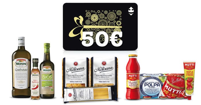 Vinci gift card Carrefour con Molisana, Mutti e Monini