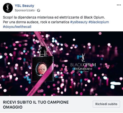 Campione omaggio profumo Black Opium