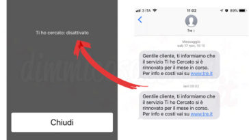 Come disattivare "Ti ho cercato" di 3