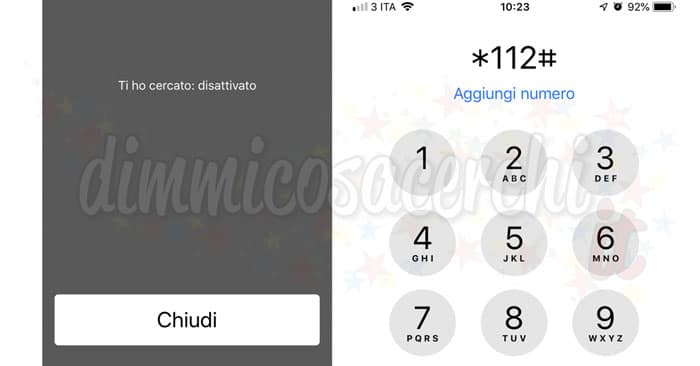 Come disattivare "Ti ho cercato" di 3