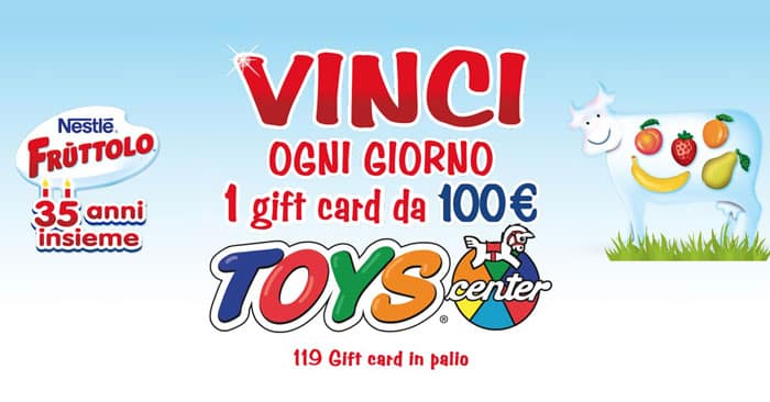 Concorso Fruttolo: vinci 119 Gift Card Toys Center del valore di 100€