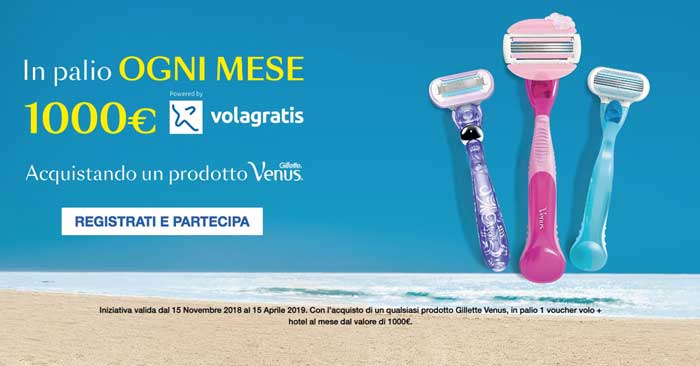 Concorso Gillette Venus: vinci Volagratis