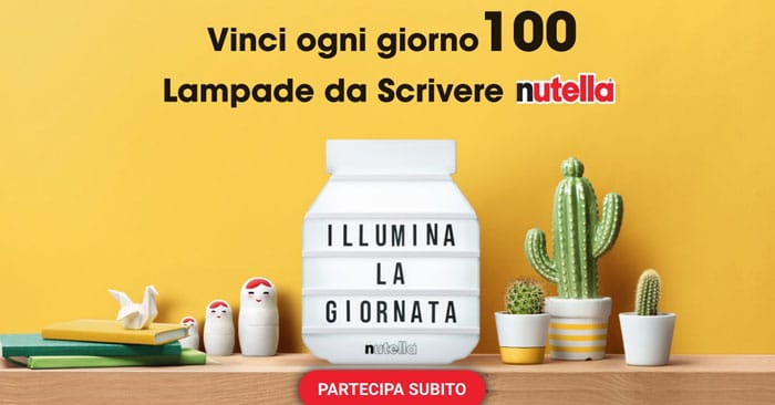 Concorso Lampade da scrivere Nutella