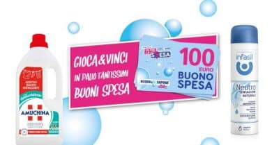 concorso Amuchina Infasil buoni regalo Acqua e Sapone 100 euro instant win SMS