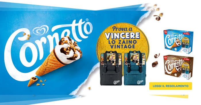 Cornetto: vinci zaino vintage