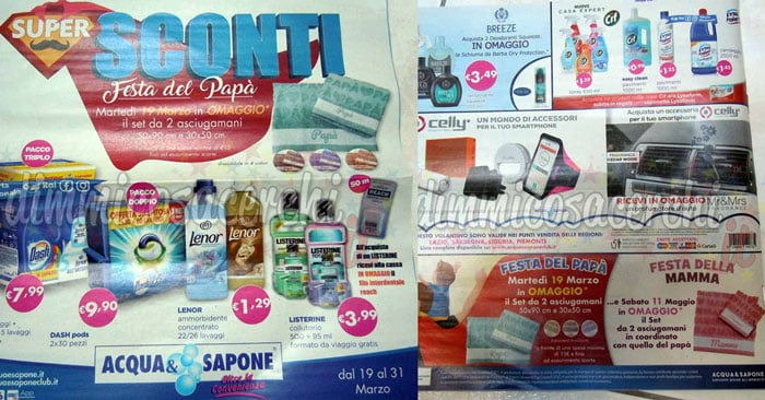 Festa della mamma: ACQUA & SAPONE - volantini, offerte e sconti