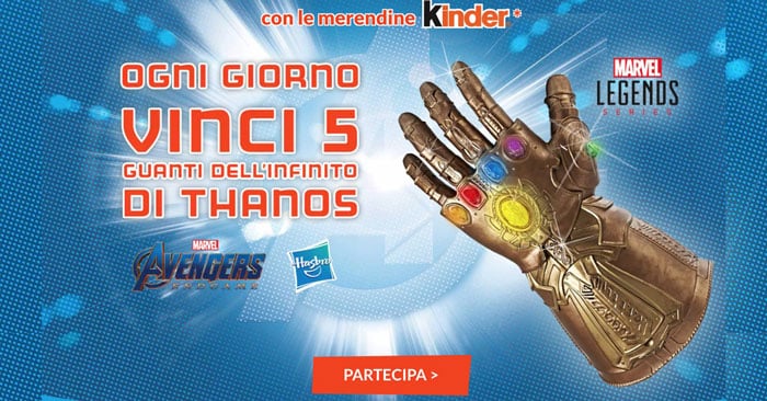 Concorso Ferrero: vinci Guanti di Thanos